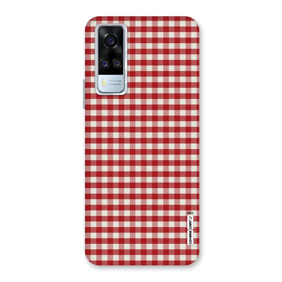 Red White Check Back Case for Vivo Y31