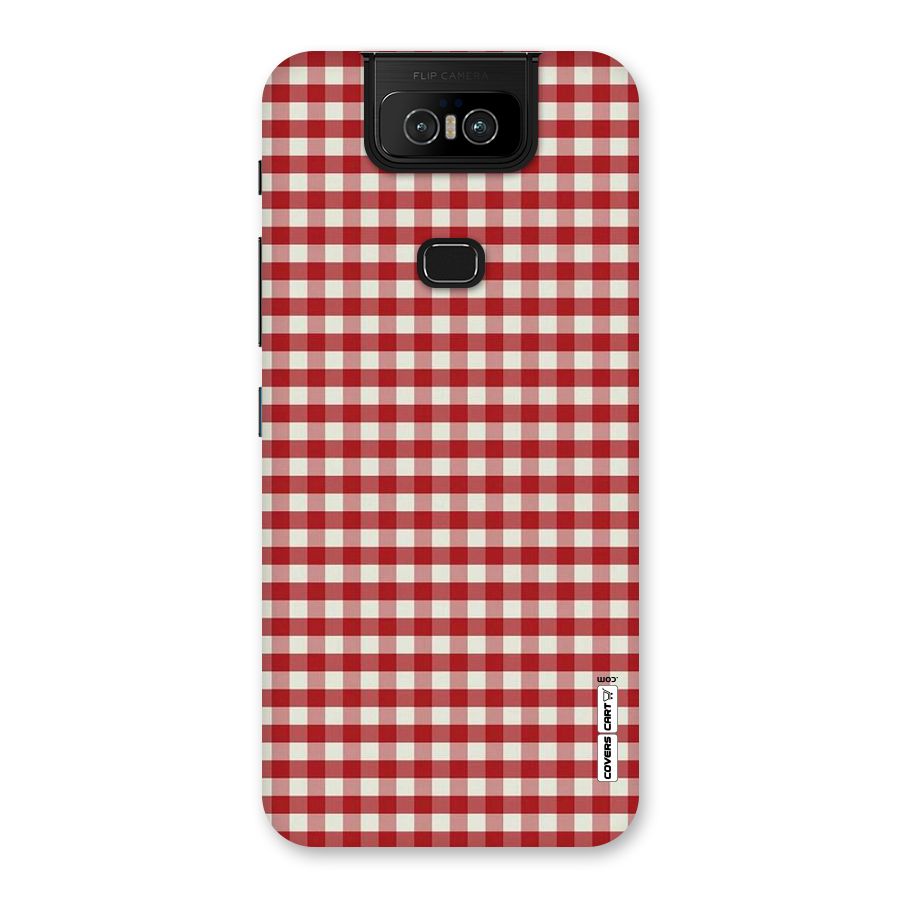 Red White Check Back Case for Zenfone 6z