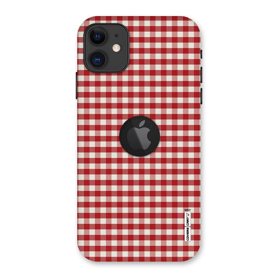 Red White Check Back Case for iPhone 11 Logo Cut