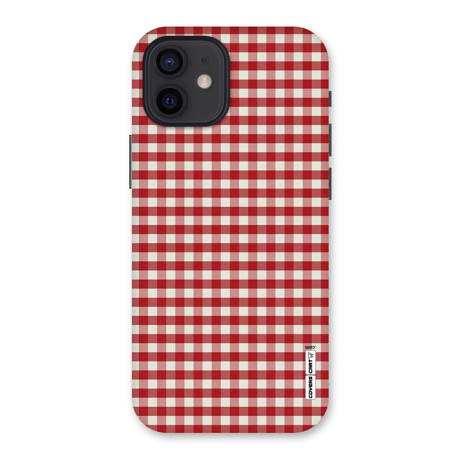 Red White Check Back Case for iPhone 12