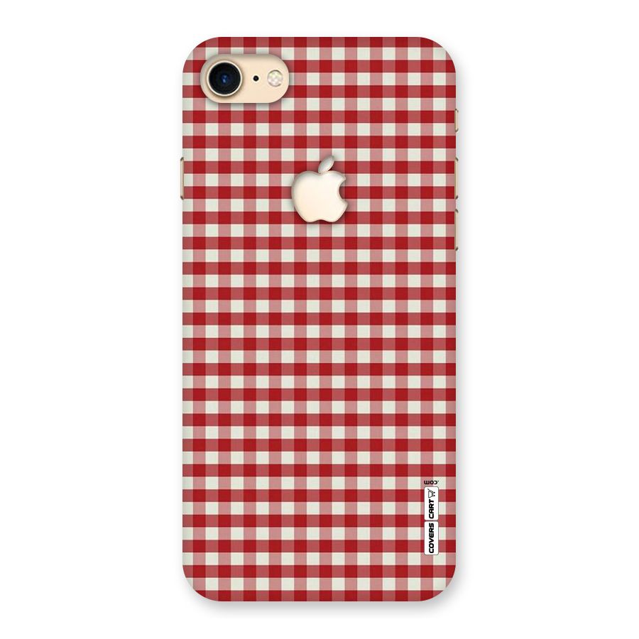 Red White Check Back Case for iPhone 7 Apple Cut