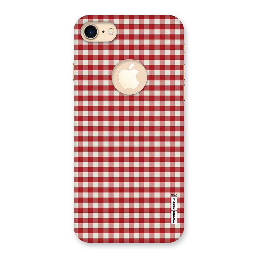 Red White Check Back Case for iPhone 7 Logo Cut