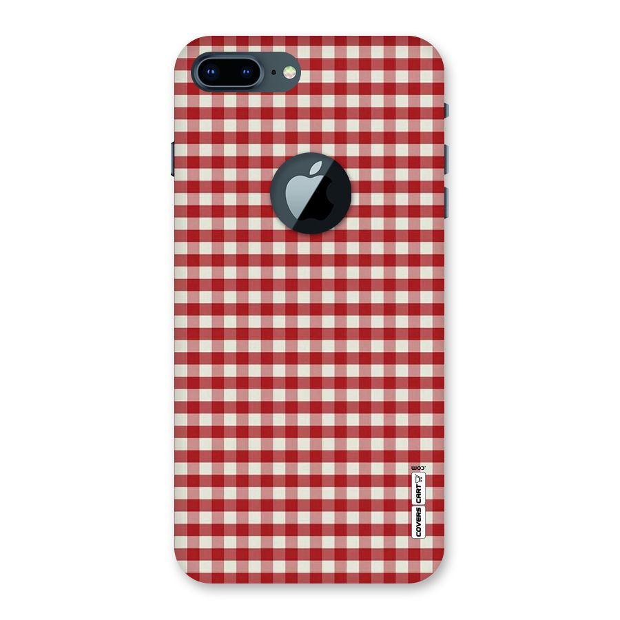 Red White Check Back Case for iPhone 7 Plus Logo Cut