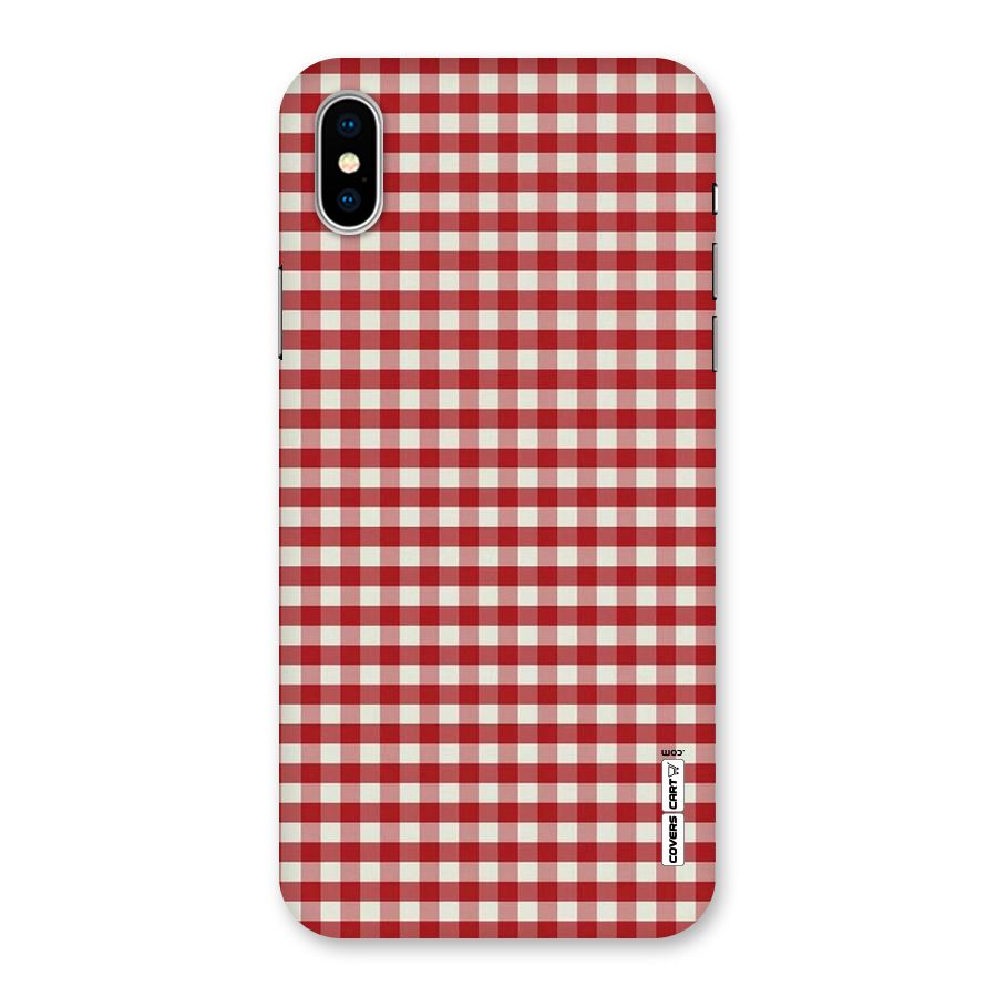 Red White Check Back Case for iPhone XS