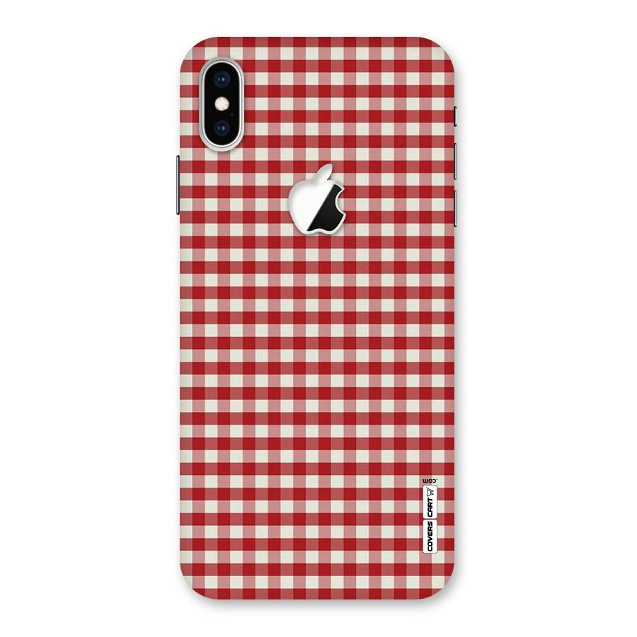 Red White Check Back Case for iPhone XS Max Apple Cut