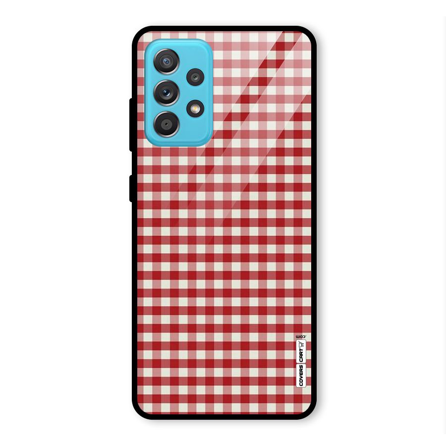 Red White Check Glass Back Case for Galaxy A52s 5G