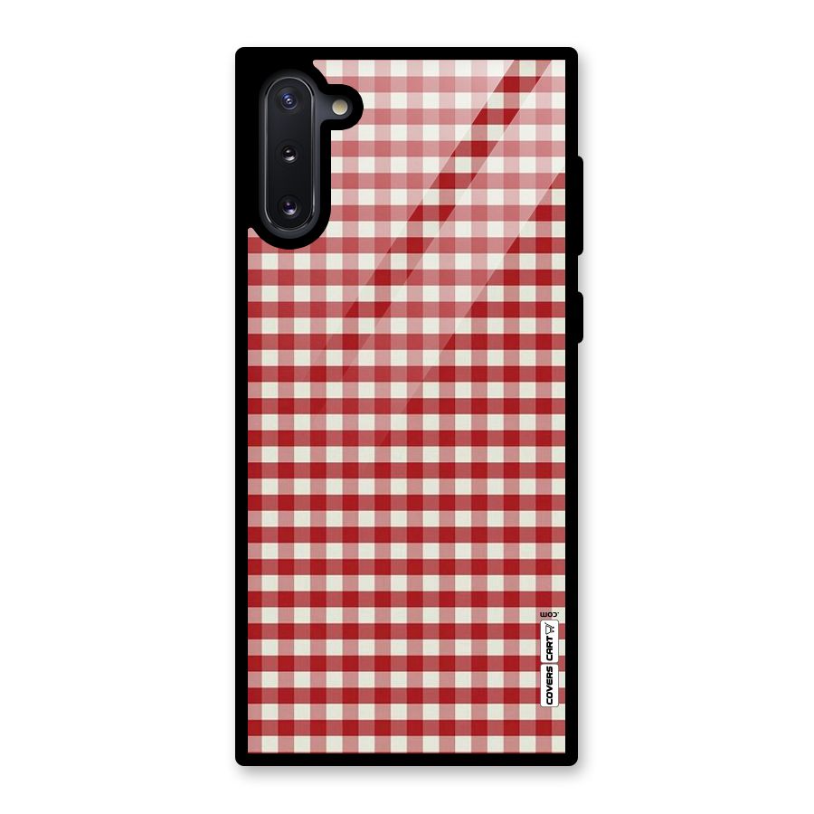 Red White Check Glass Back Case for Galaxy Note 10