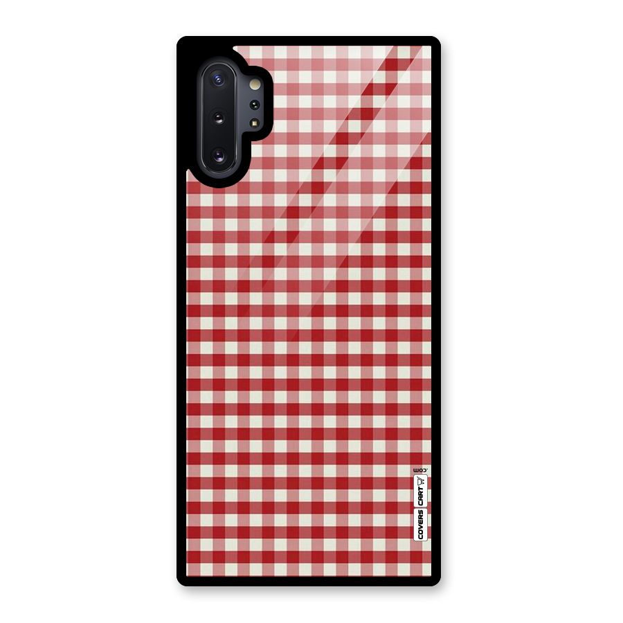 Red White Check Glass Back Case for Galaxy Note 10 Plus