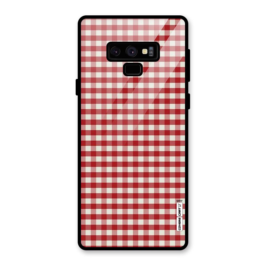 Red White Check Glass Back Case for Galaxy Note 9
