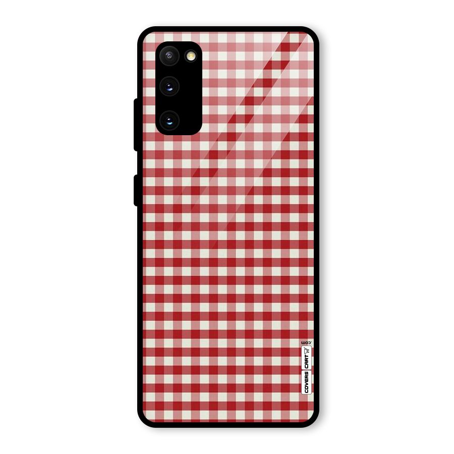 Red White Check Glass Back Case for Galaxy S20 FE 5G