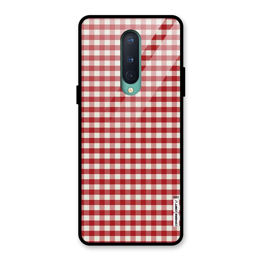 Red White Check Glass Back Case for OnePlus 8