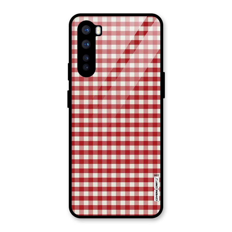 Red White Check Glass Back Case for OnePlus Nord