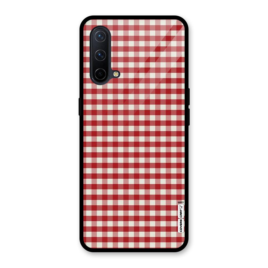 Red White Check Glass Back Case for OnePlus Nord CE 5G