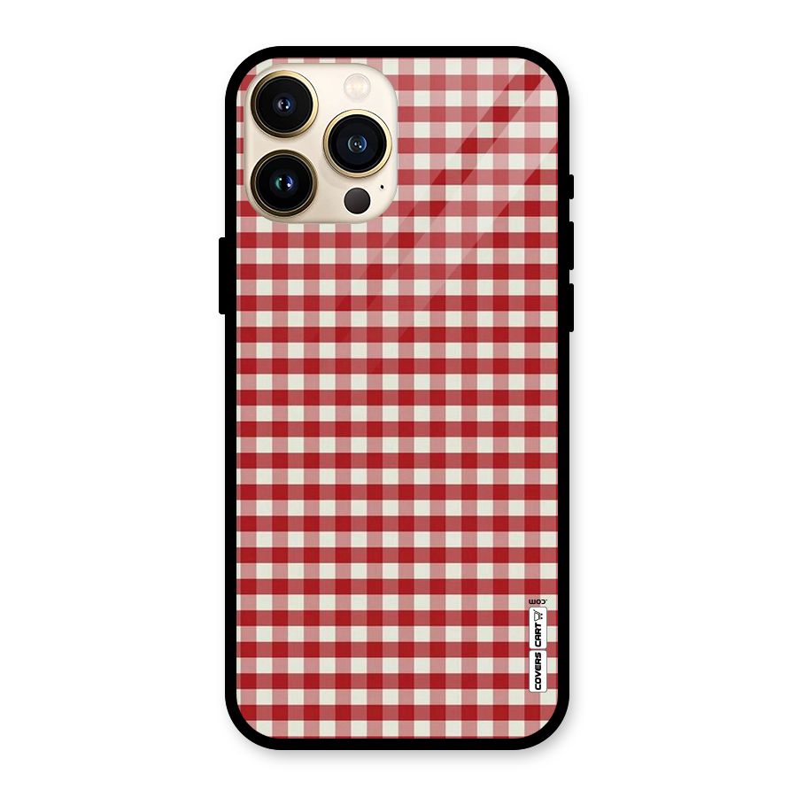 Red White Check Glass Back Case for iPhone 13 Pro Max