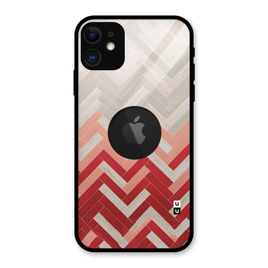 Reds and Greys Glass Back Case for iPhone 11 Logo Cut