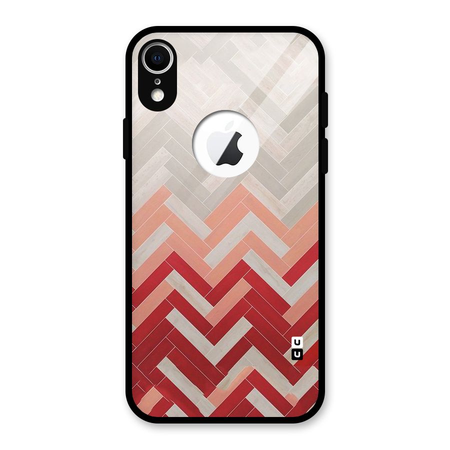 Reds and Greys Glass Back Case for iPhone XR Logo Cut