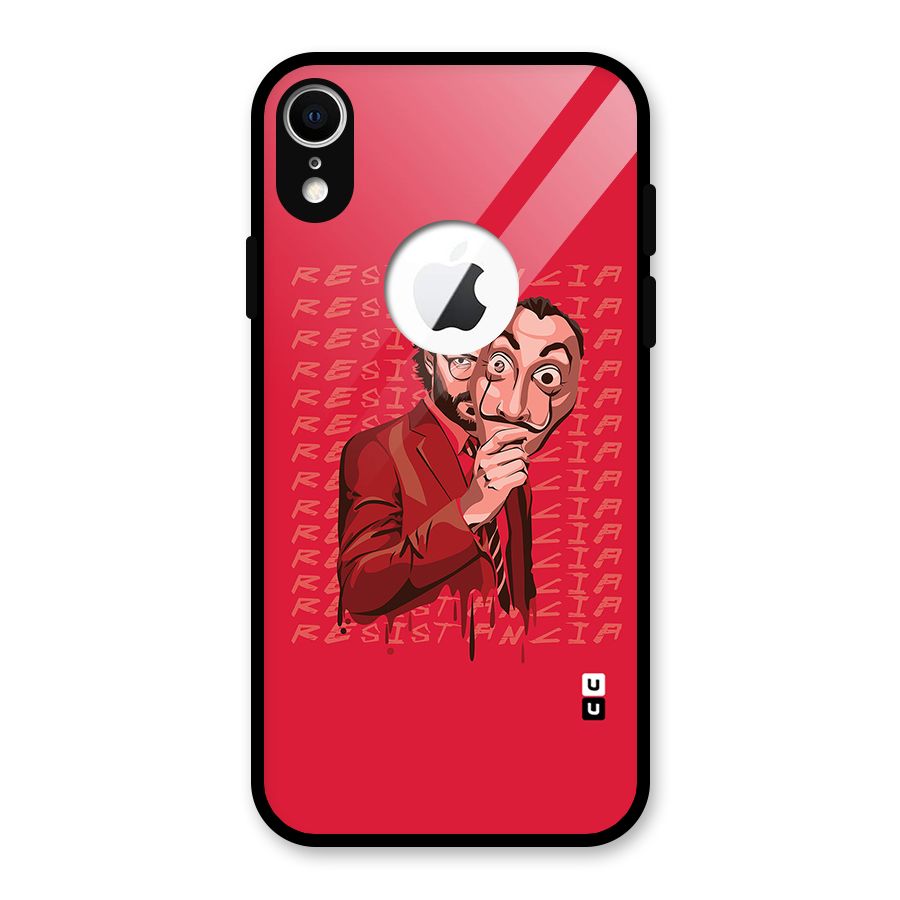 Resistancia Professor Art Glass Back Case for iPhone XR Logo Cut