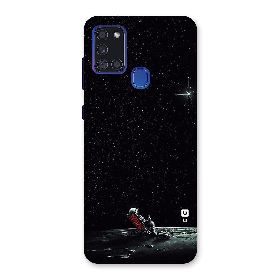 Resting Spaceman Face Back Case for Galaxy A21s