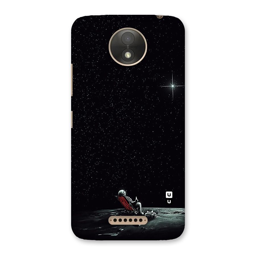 Resting Spaceman Face Back Case for Moto C Plus
