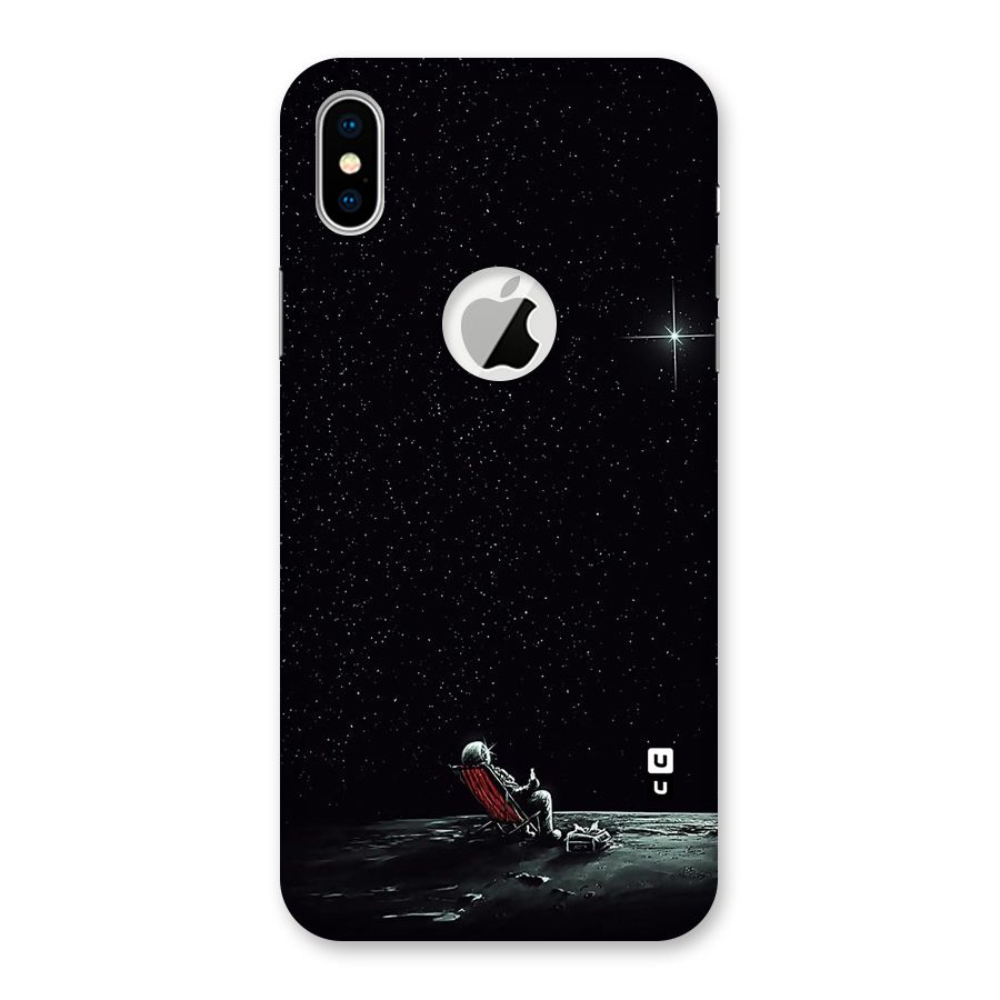 Resting Spaceman Face Back Case for iPhone XS Logo Cut