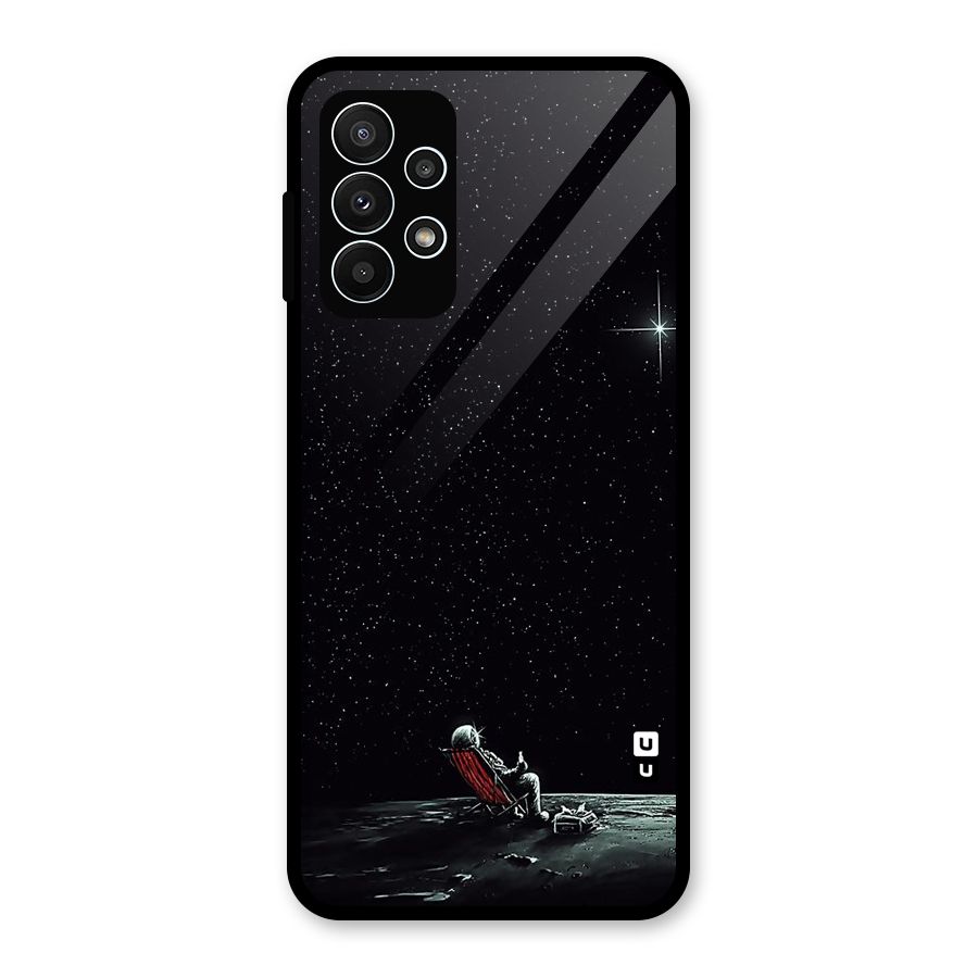 Resting Spaceman Face Glass Back Case for Galaxy A23
