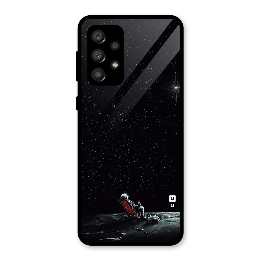Resting Spaceman Face Glass Back Case for Galaxy A32