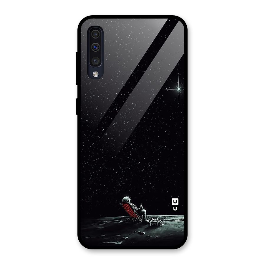 Resting Spaceman Face Glass Back Case for Galaxy A50