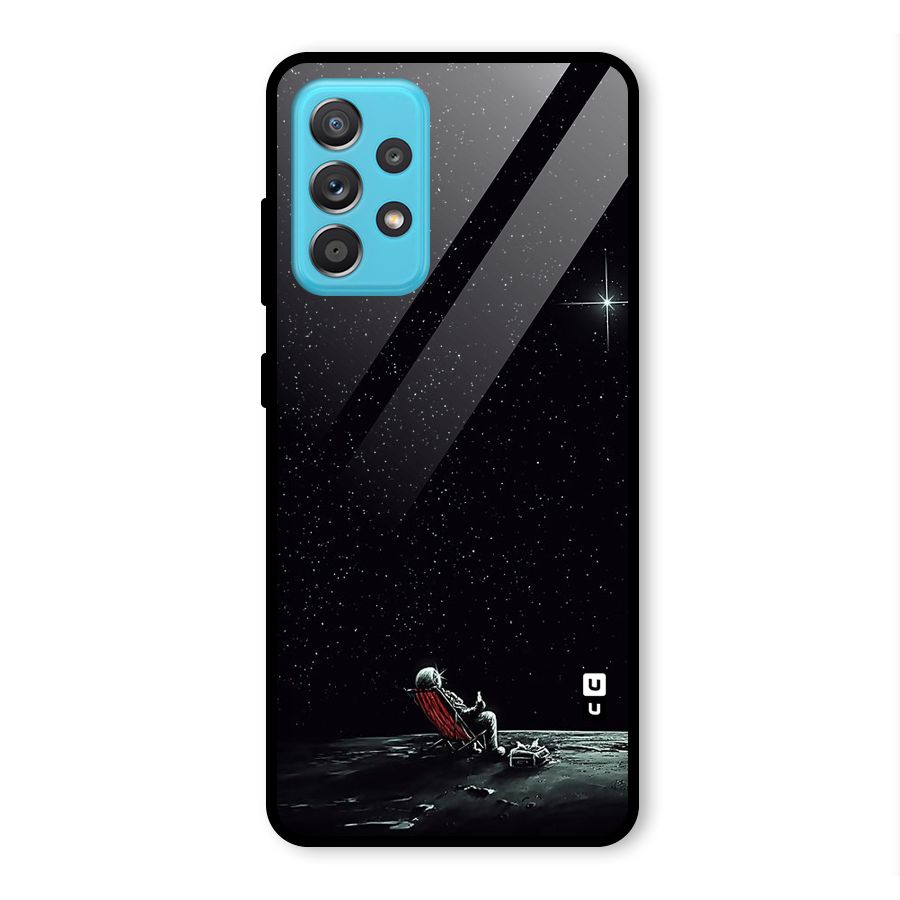 Resting Spaceman Face Glass Back Case for Galaxy A52