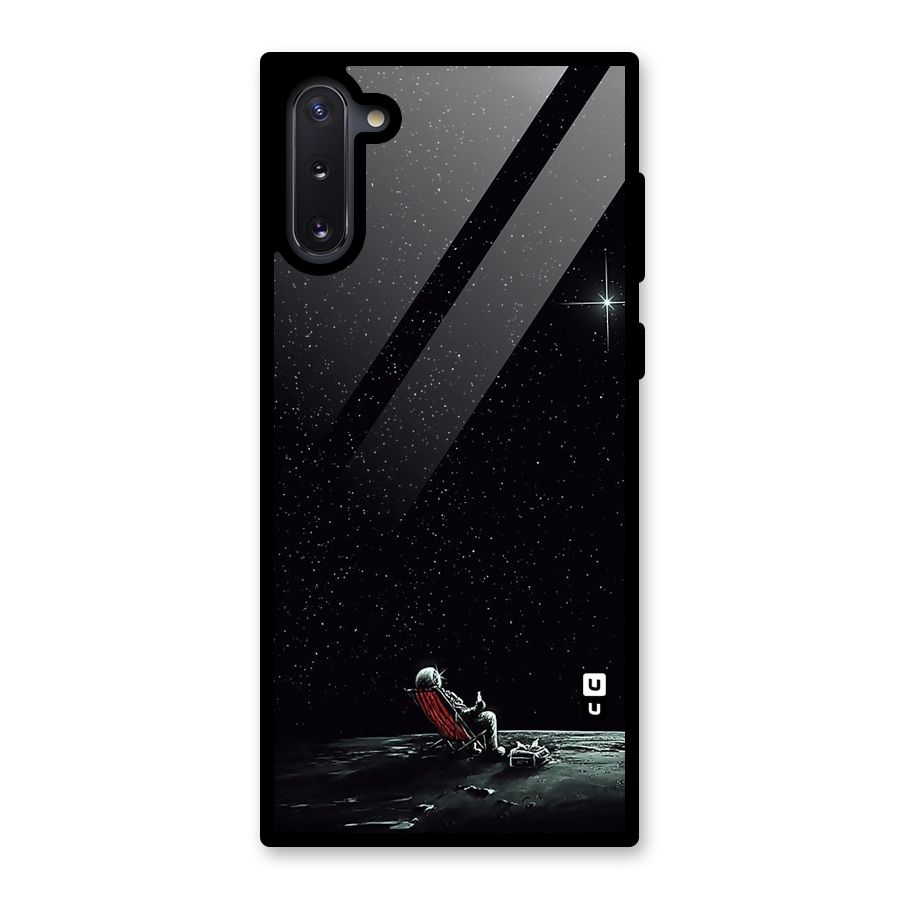 Resting Spaceman Face Glass Back Case for Galaxy Note 10