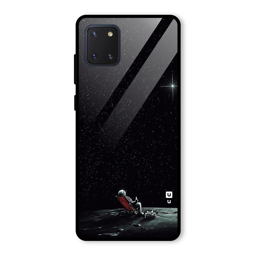 Resting Spaceman Face Glass Back Case for Galaxy Note 10 Lite