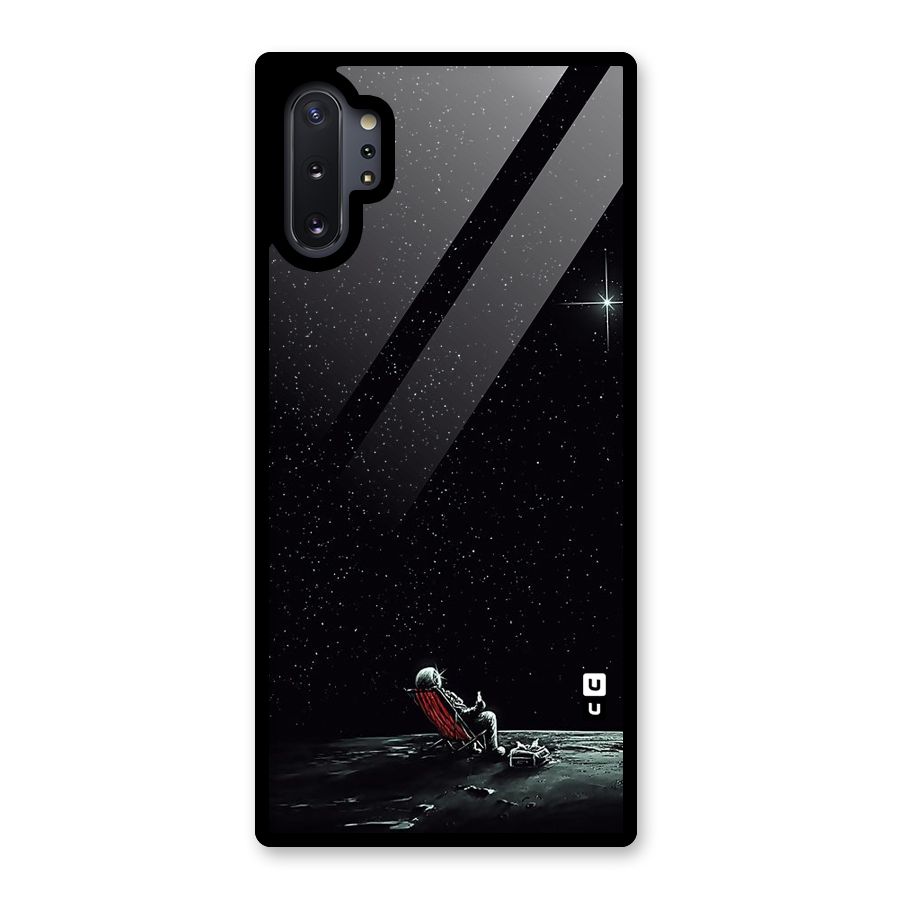 Resting Spaceman Face Glass Back Case for Galaxy Note 10 Plus