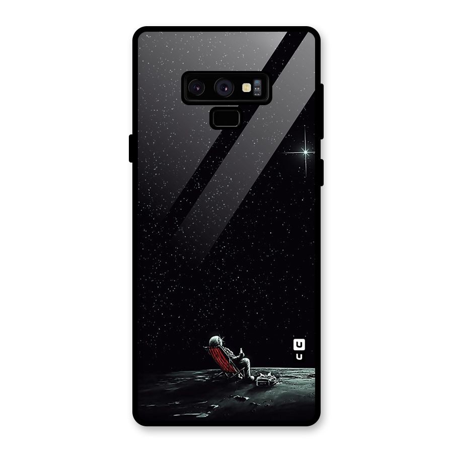 Resting Spaceman Face Glass Back Case for Galaxy Note 9