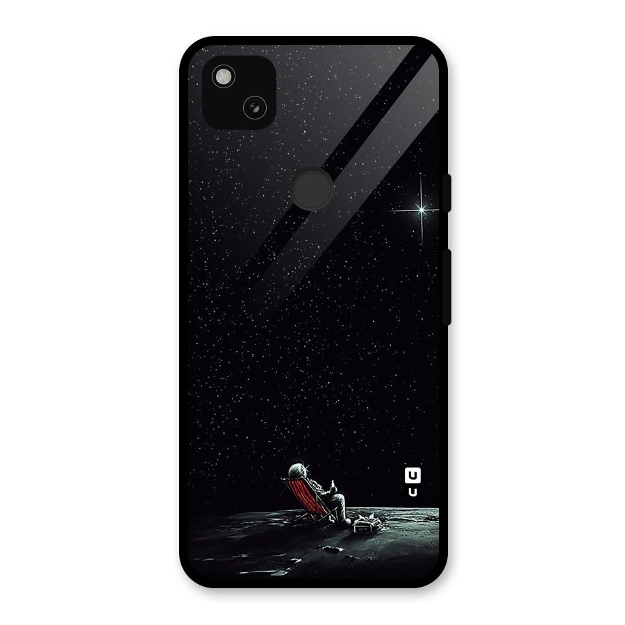 Resting Spaceman Face Glass Back Case for Google Pixel 4a