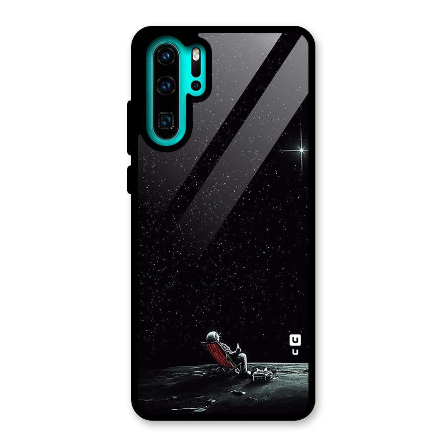 Resting Spaceman Face Glass Back Case for Huawei P30 Pro