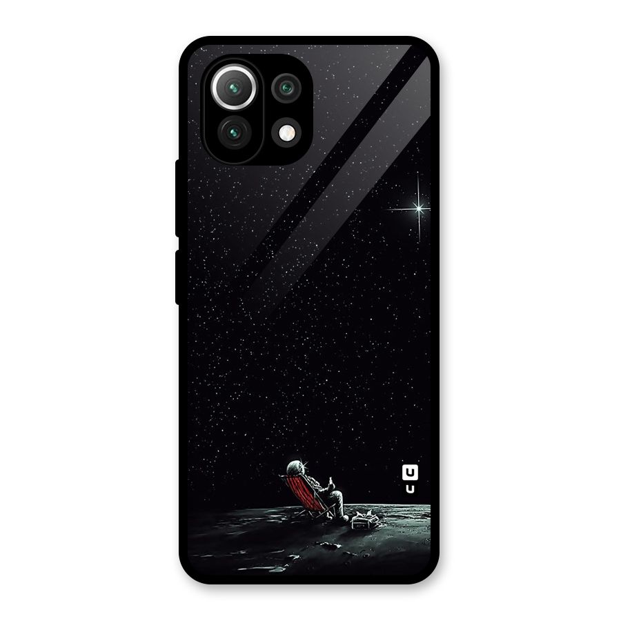 Resting Spaceman Face Glass Back Case for Mi 11 Lite NE 5G
