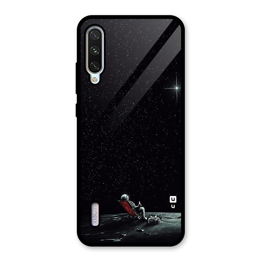 Resting Spaceman Face Glass Back Case for Mi A3