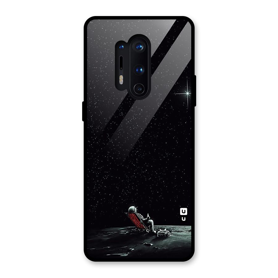 Resting Spaceman Face Glass Back Case for OnePlus 8 Pro
