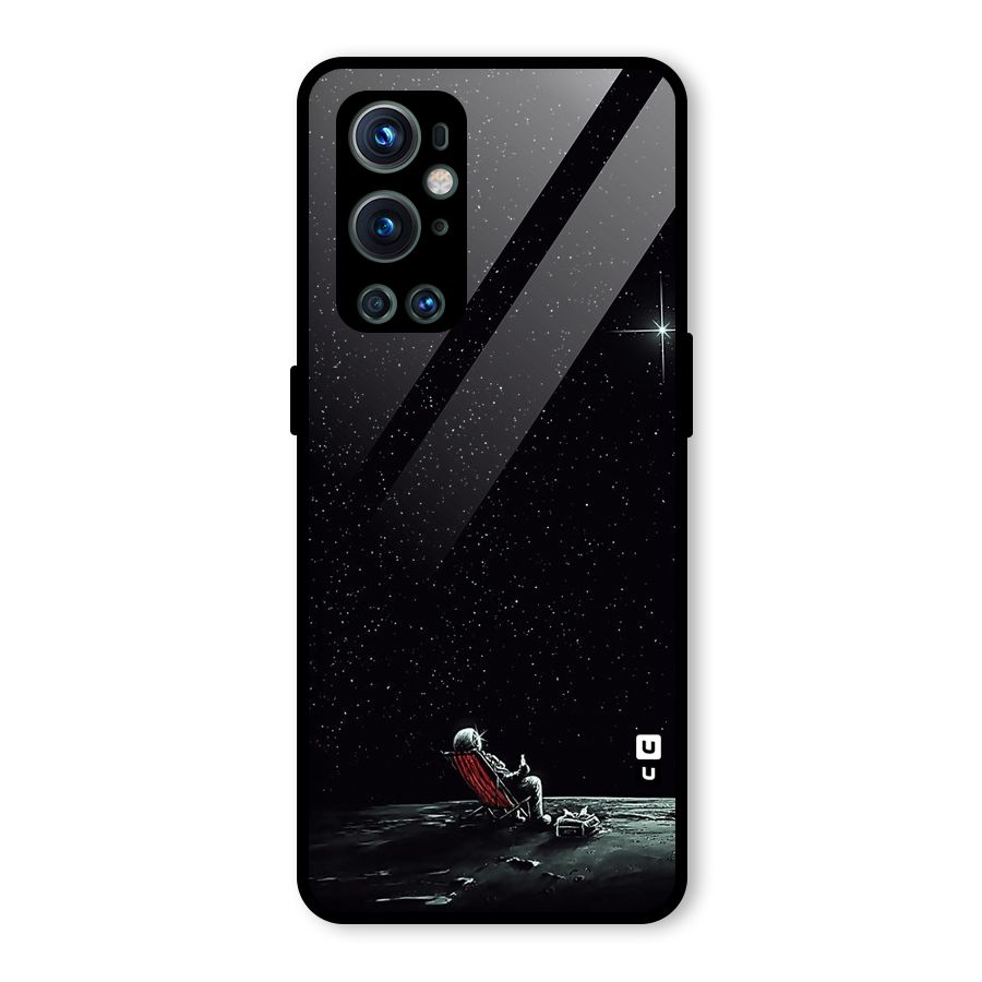 Resting Spaceman Face Glass Back Case for OnePlus 9 Pro