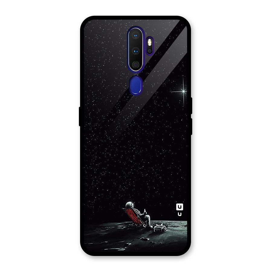 Resting Spaceman Face Glass Back Case for Oppo A9 (2020)