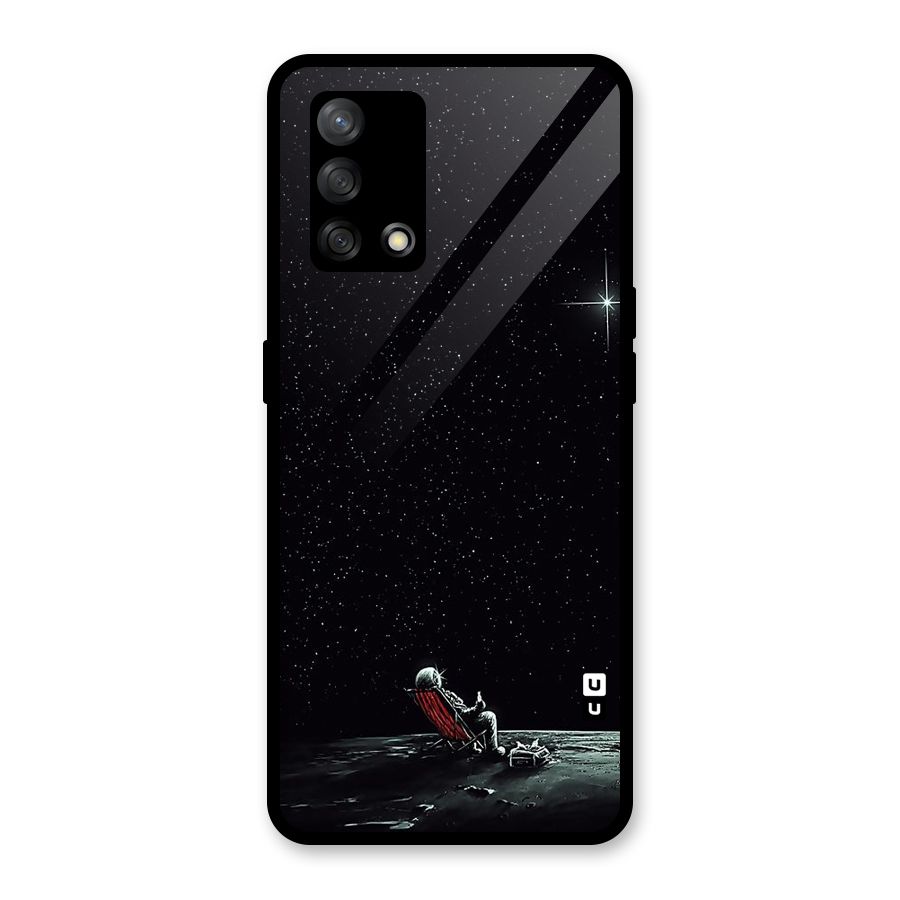 Resting Spaceman Face Glass Back Case for Oppo F19