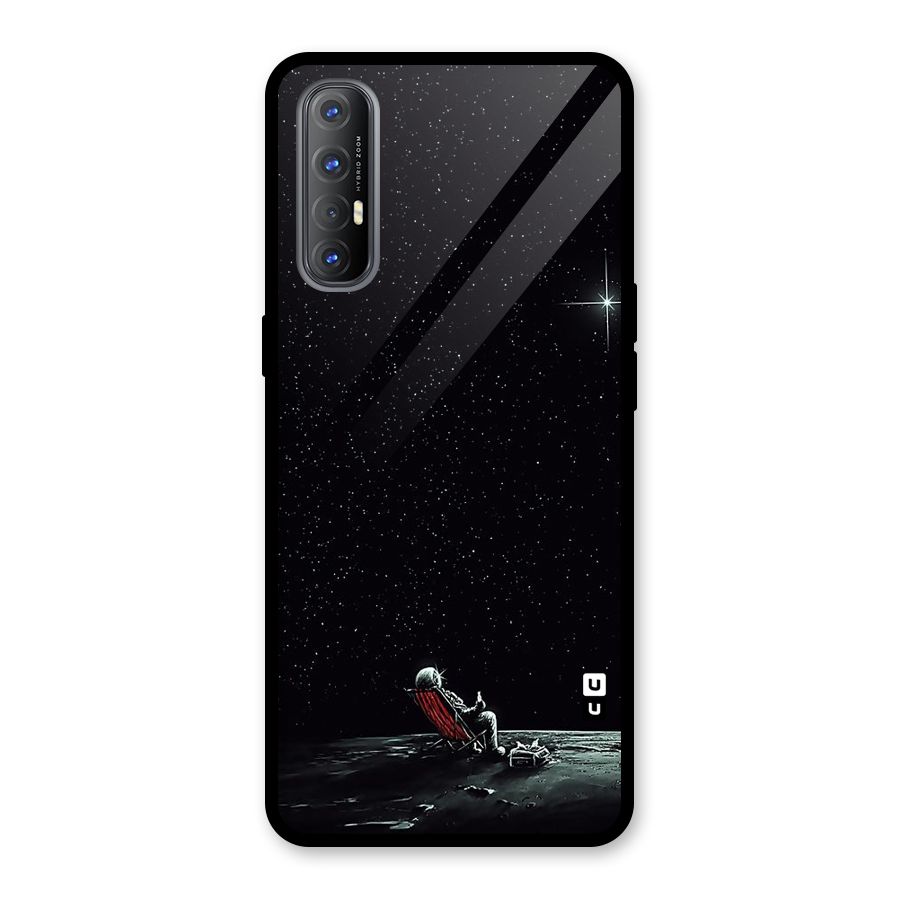 Resting Spaceman Face Glass Back Case for Oppo Reno3 Pro