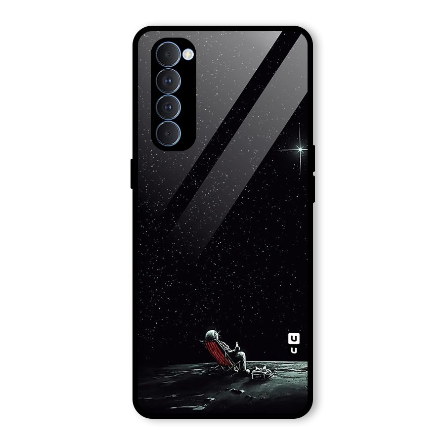 Resting Spaceman Face Glass Back Case for Oppo Reno4 Pro