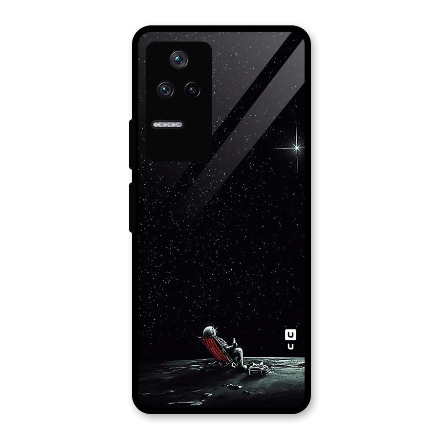 Resting Spaceman Face Glass Back Case for Poco F4 5G