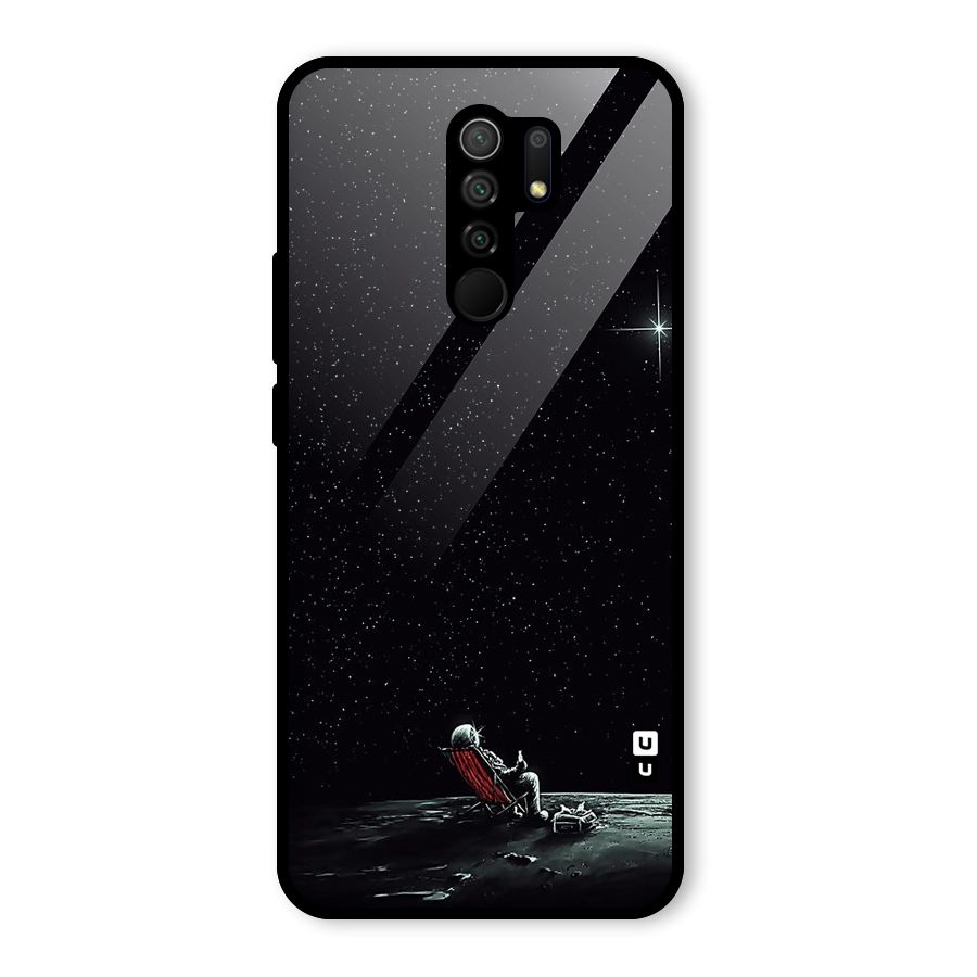 Resting Spaceman Face Glass Back Case for Poco M2