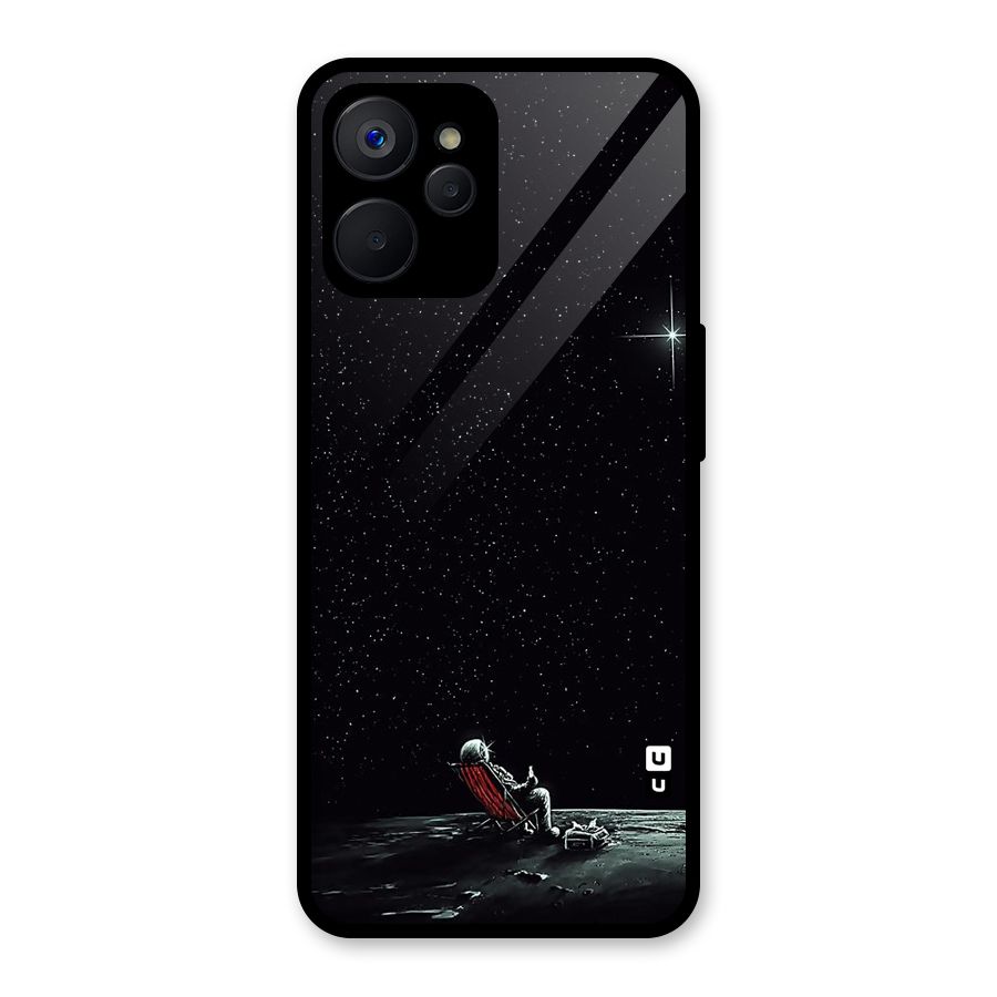 Resting Spaceman Face Glass Back Case for Realme 9i 5G