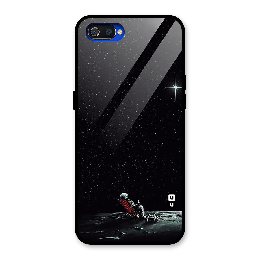 Resting Spaceman Face Glass Back Case for Realme C2