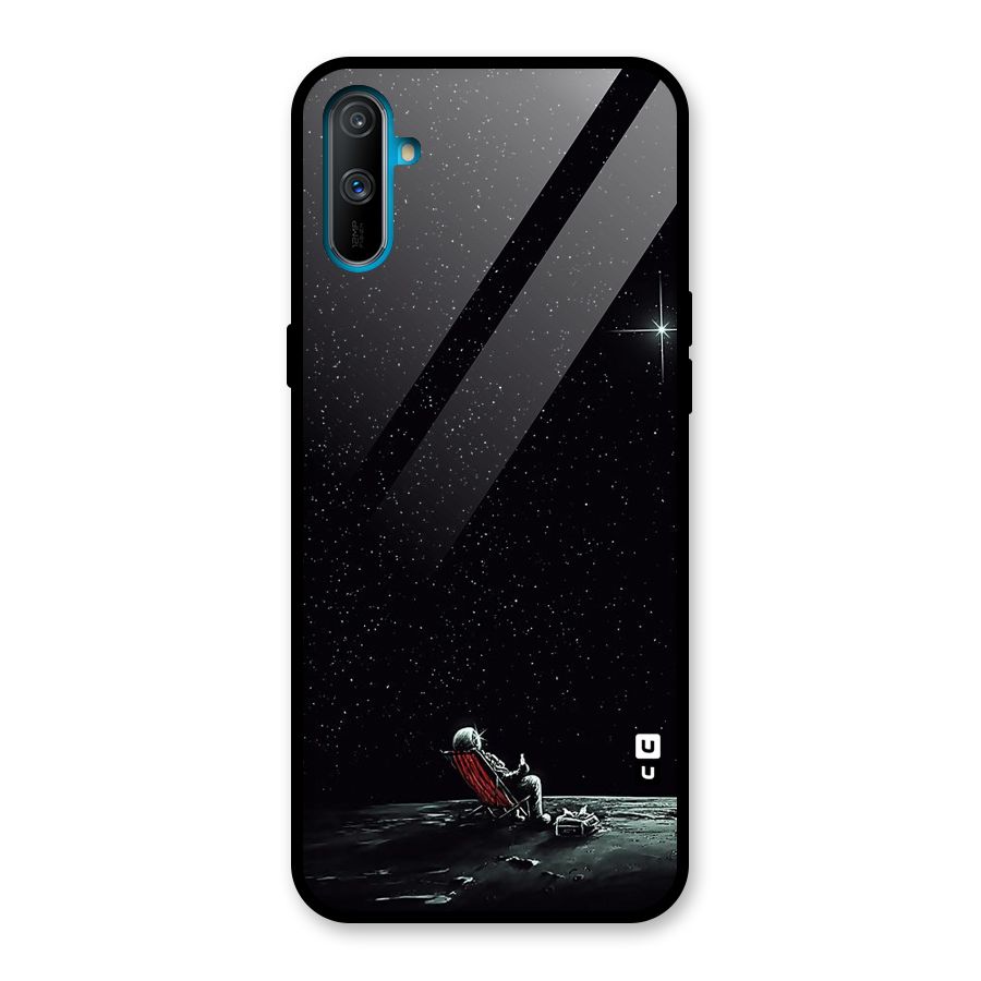 Resting Spaceman Face Glass Back Case for Realme C3