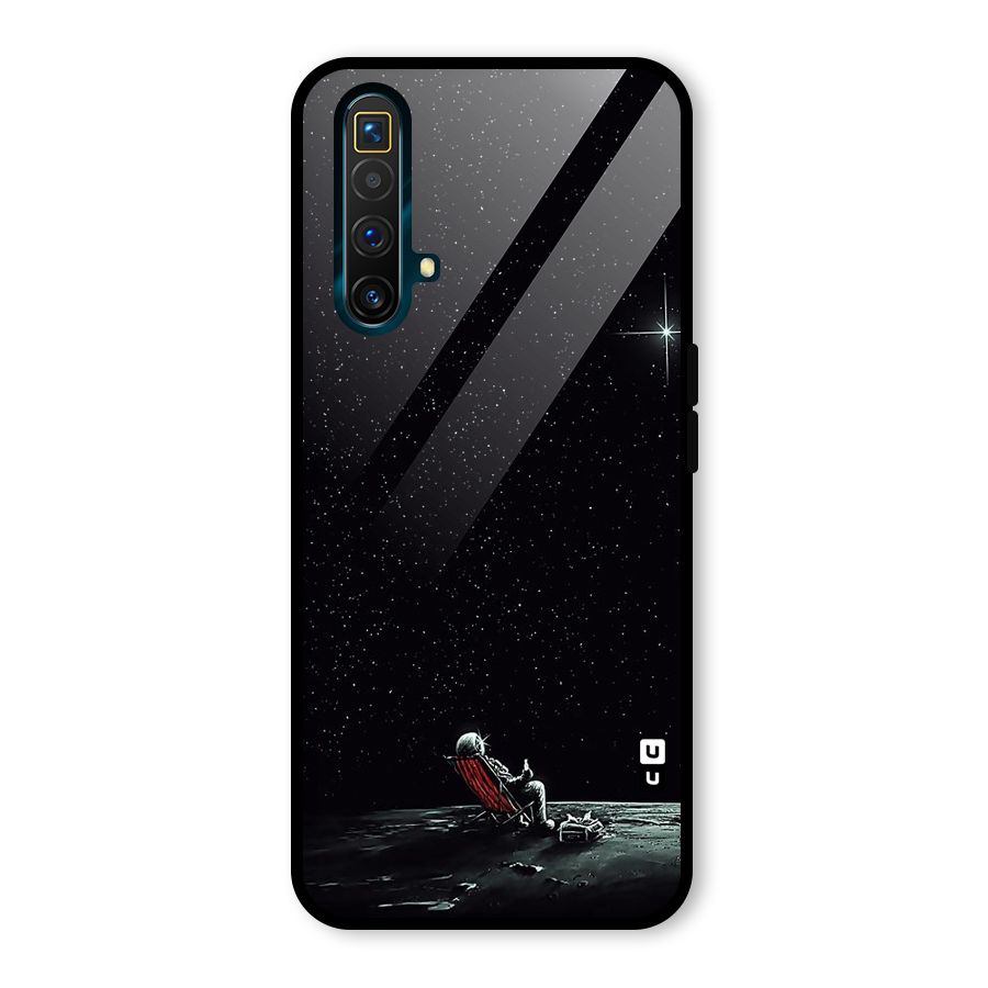 Resting Spaceman Face Glass Back Case for Realme X3