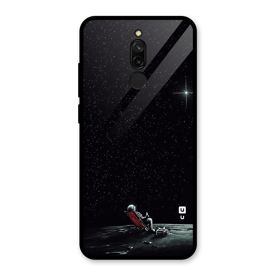 Resting Spaceman Face Glass Back Case for Redmi 8