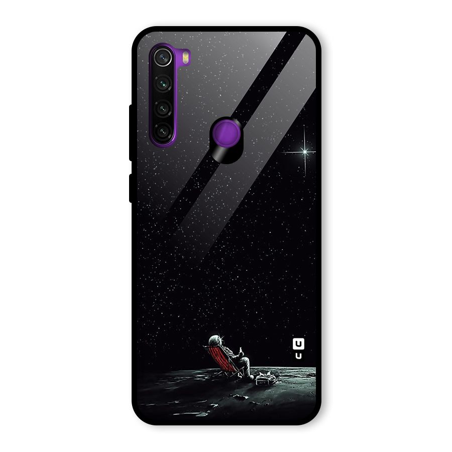 Resting Spaceman Face Glass Back Case for Redmi Note 8